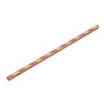 Canudo de Papel Listrado Dourado/Rosa - 15 unidades