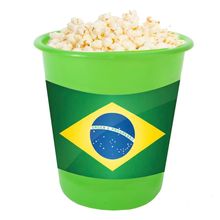 Adesivo para Balde de Pipoca 12x8cm Bandeira do Brasil - 03 Un