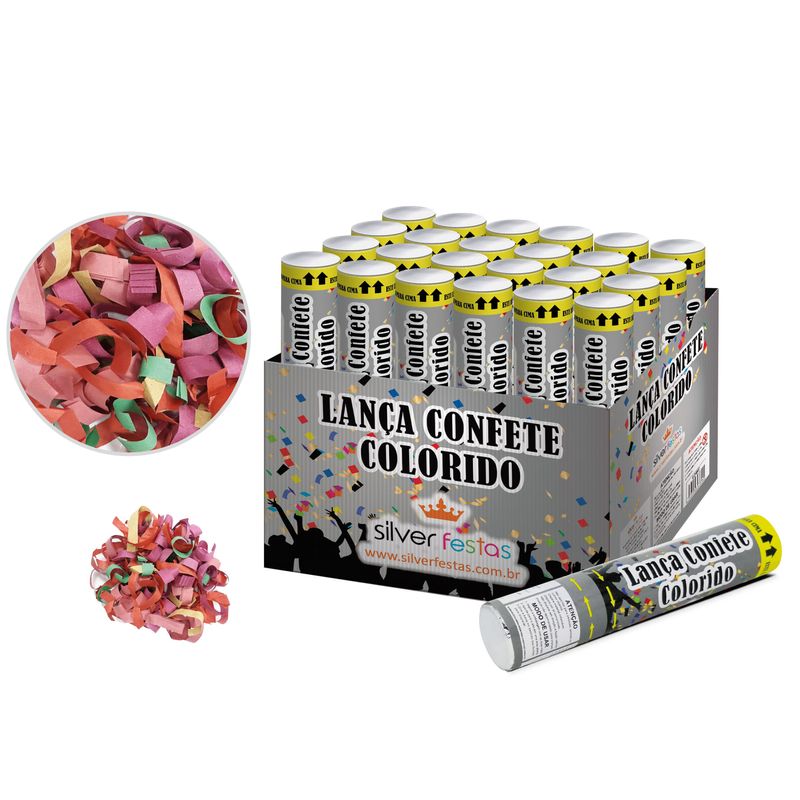 Lança Confete Colorido 20cm (LCN007)