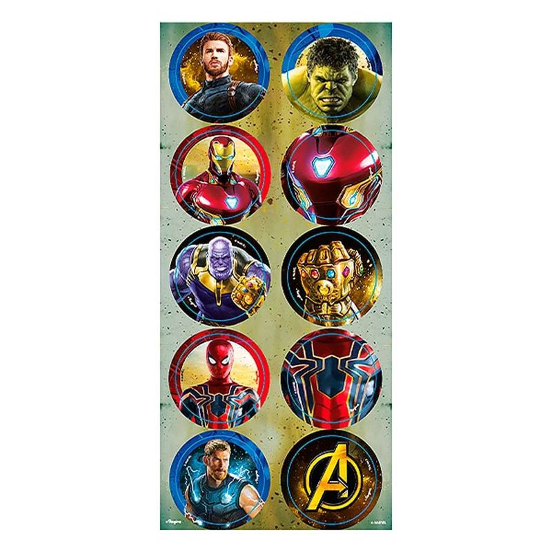 Festa Os Vingadores - Adesivo Decorativo Redondo Os Vingadores 3 - 03 cartelas