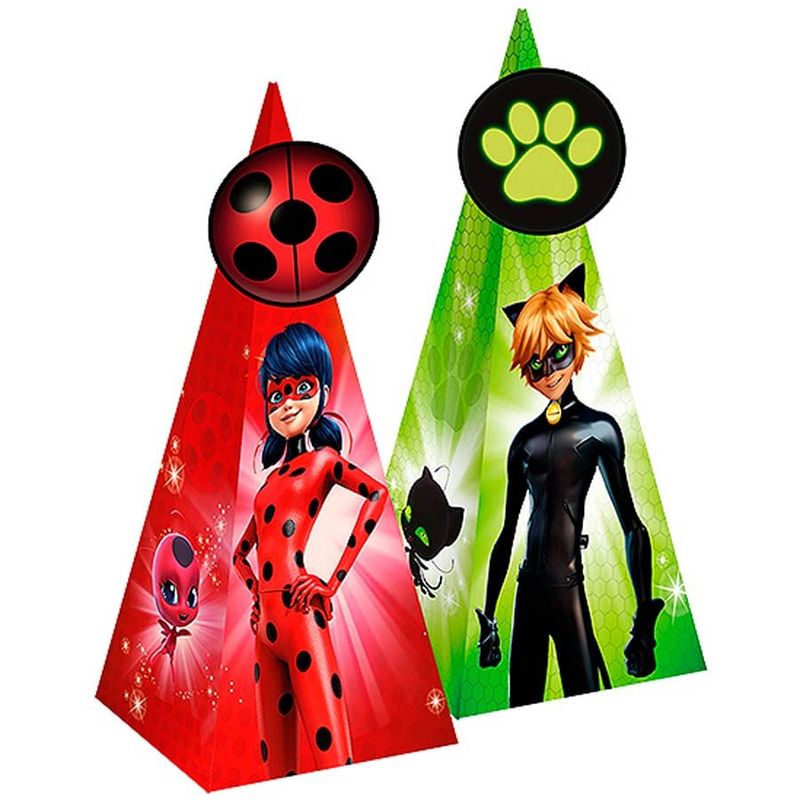 Festa Miraculous LadyBug - Cone com Aplique Miraculous Ladybug - 08 Un