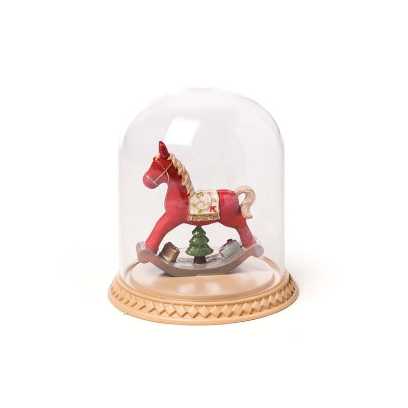 Cavalo de Brinquedo Cúpula de Vidro Colorido (Santa Claus) - 1 Unidade