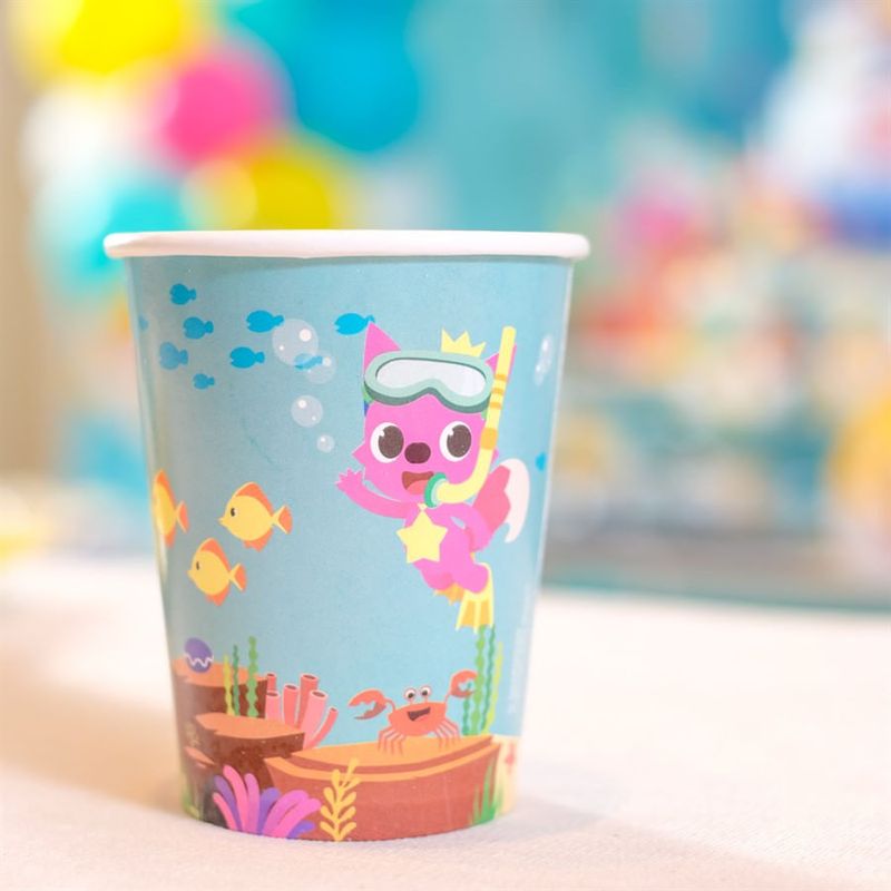 Festa Baby Shark - Copo de Papel 240ml 08 Un