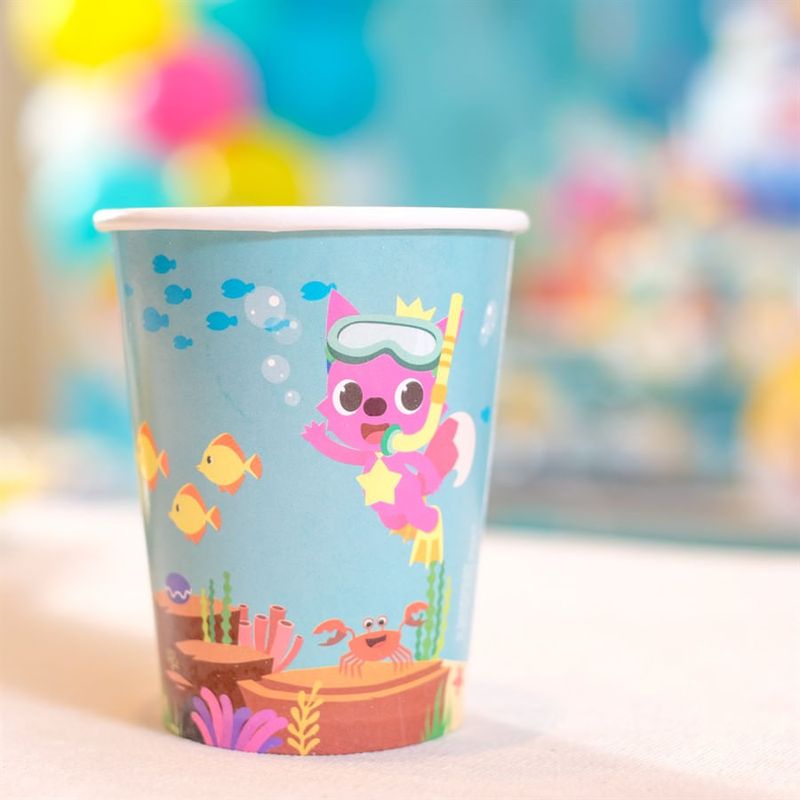 Festa Baby Shark - Copo de Papel 240ml 08 Un