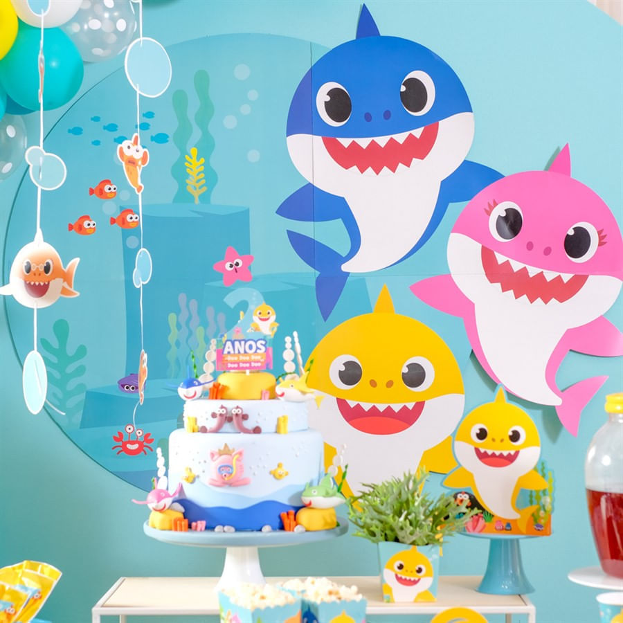 Painel Gigante 4 Laminas Baby Shark - Cromus 23011761 - CCS Decorações