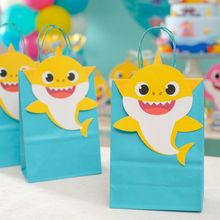 Festa Baby Shark - Sacola com Fechamento P 10 Un