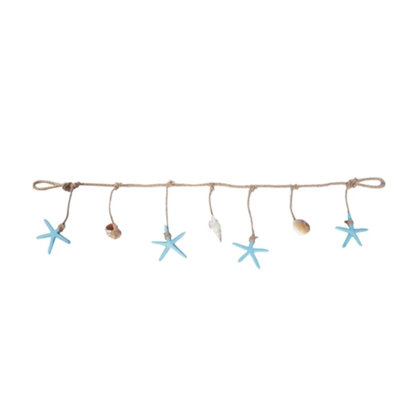 Corda Decorativa Natural com Conchas e Estrelas Do Mar