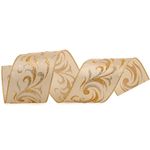 Fita com Glitter Ouro e Prata 6,3 cm x 9,14 mts (Fitas Natalinas) - 3 Un