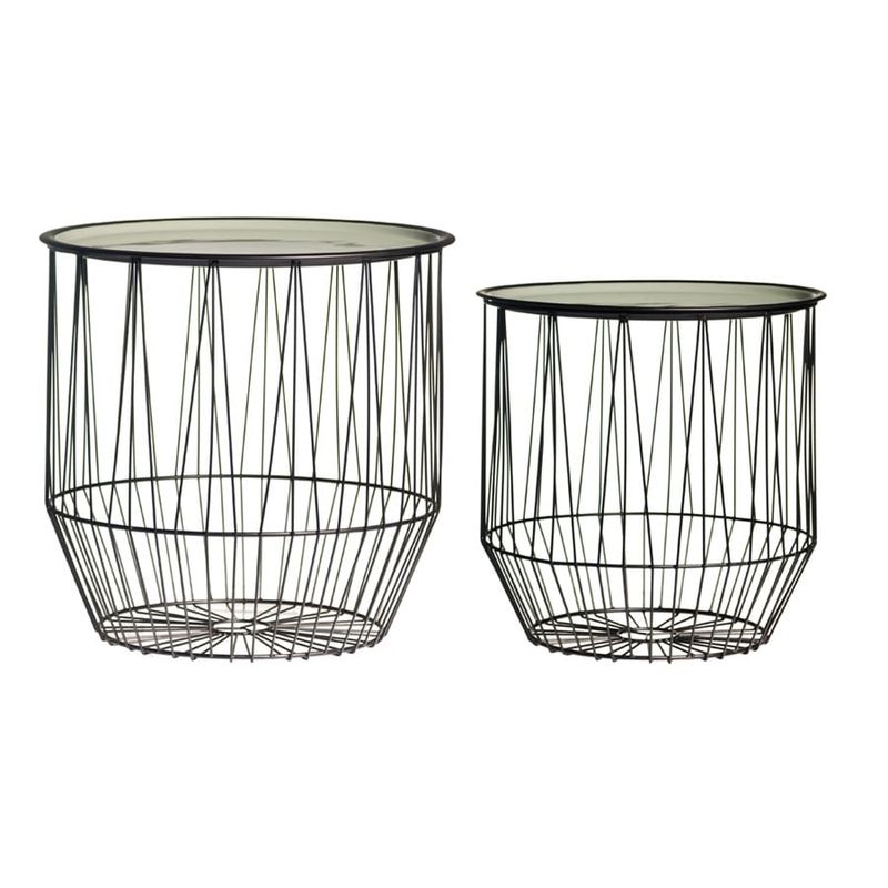 Mesa Lateral Aramada Ouro e Verde - 2 Peças