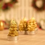 Vela Pinheiro Ouro (Velas de Natal) - 4 Jogos com 6 Peças