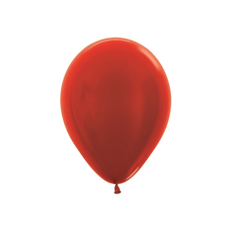 Balão Látex Metal Vermelho 5" / 13cm - 50 Un