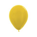 Balão Látex Metal Amarelo 5" / 13cm - 50 Un