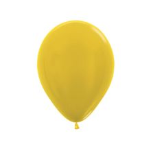 Balão Látex Metal Amarelo 5" / 13cm - 50 Un