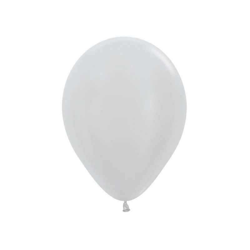 Balão Látex Satin Prata 10" / 25cm - 50 Un