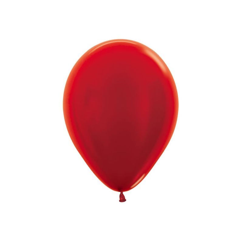 Balão Látex Metal Vermelho 10" / 25cm - 50 Un