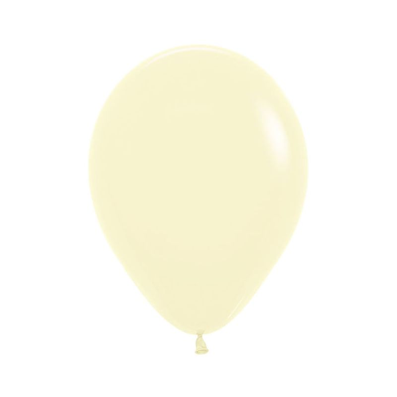 Balão Látex Pastel Mate Amarelo 12" / 30cm - 50 Un