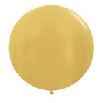 Balão Gigante Látex Metal Dourado 24" / 60cm - 3 Un