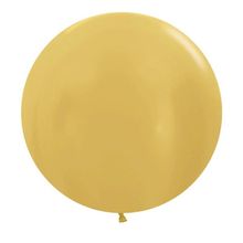 Balão Gigante Látex Metal Dourado 24" / 60cm - 3 Un