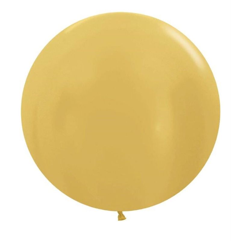 Balão Gigante Látex Metal Dourado 24" / 60cm - 3 Un