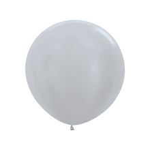 Balão Látex Satin Prata 36" / 91cm - 2 Un