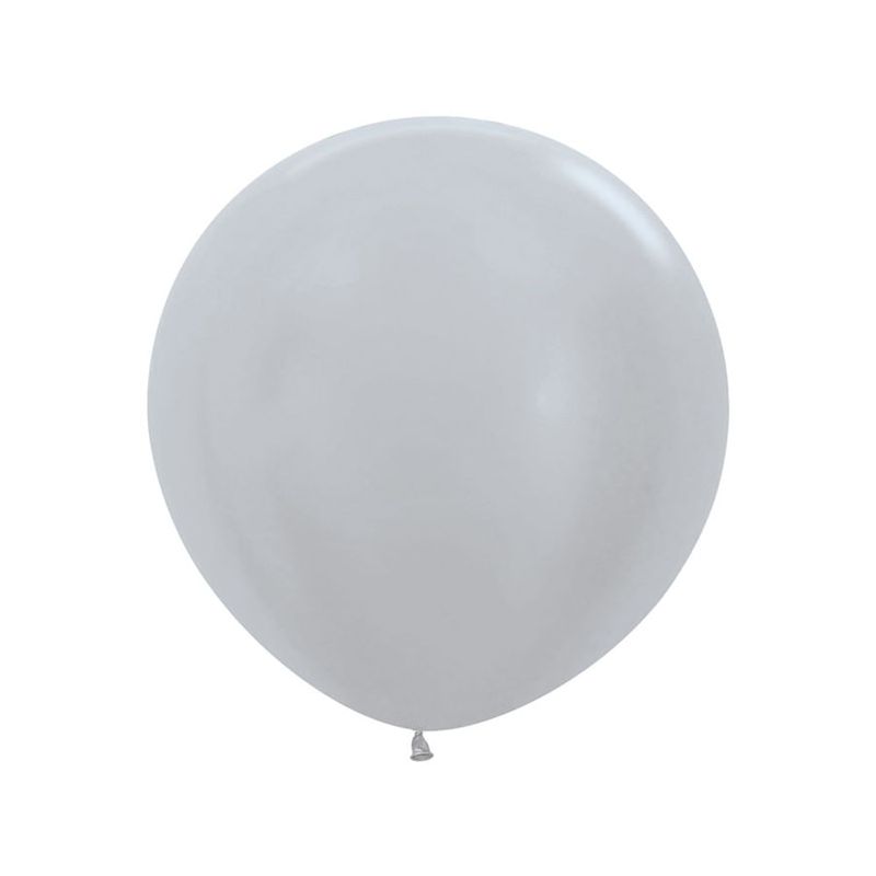 Balão Látex Satin Prata 36" / 91cm - 2 Un