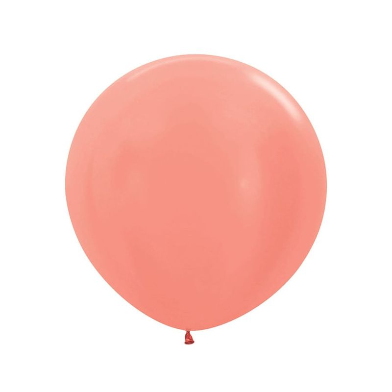 Balão Látex Metal Dourado Rosa 36" / 91cm - 2 Un