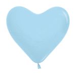 Balão Látex Coração Fashion Azul Celeste 6'' / 15cm - 12 Un