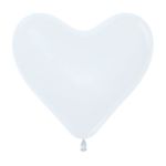 Balão Látex Coração Fashion Branco 12'' / 30cm - 12 Un