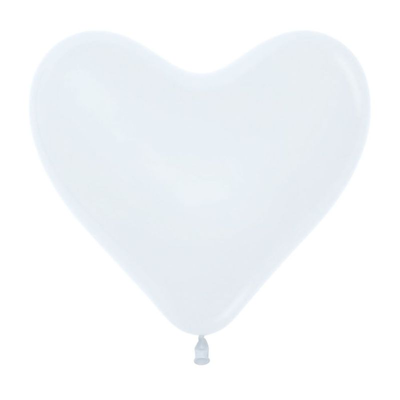 Balão Látex Coração Fashion Branco 12'' / 30cm - 12 Un