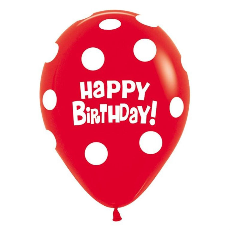 Balão Látex Impressão 360 Satin Feliz Aniversário Brilho Prata 12 / 30cm -  50 Un - Festas da 25