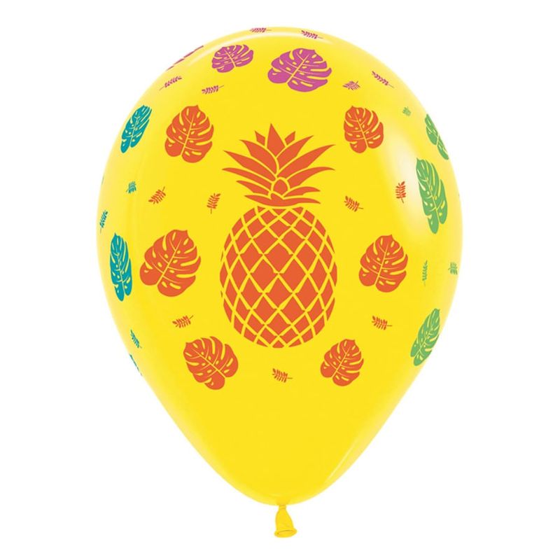 Balão Látex Impressão 360 Fashion Tropical Amarelo 12" / 30cm - 12 Un