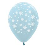 Balão Látex Impressão 360 Satin Cristal Composê F de Neve 12" / 30cm - 12 Un