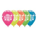 Balão Látex Impressão 360 Neon Feliz Aniversário Sortido 12" / 30cm - 12 Un