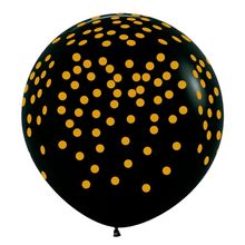 Balão Látex Impressão 360 Fashiono Confete Dourado 36" / 91cm - 2 Un