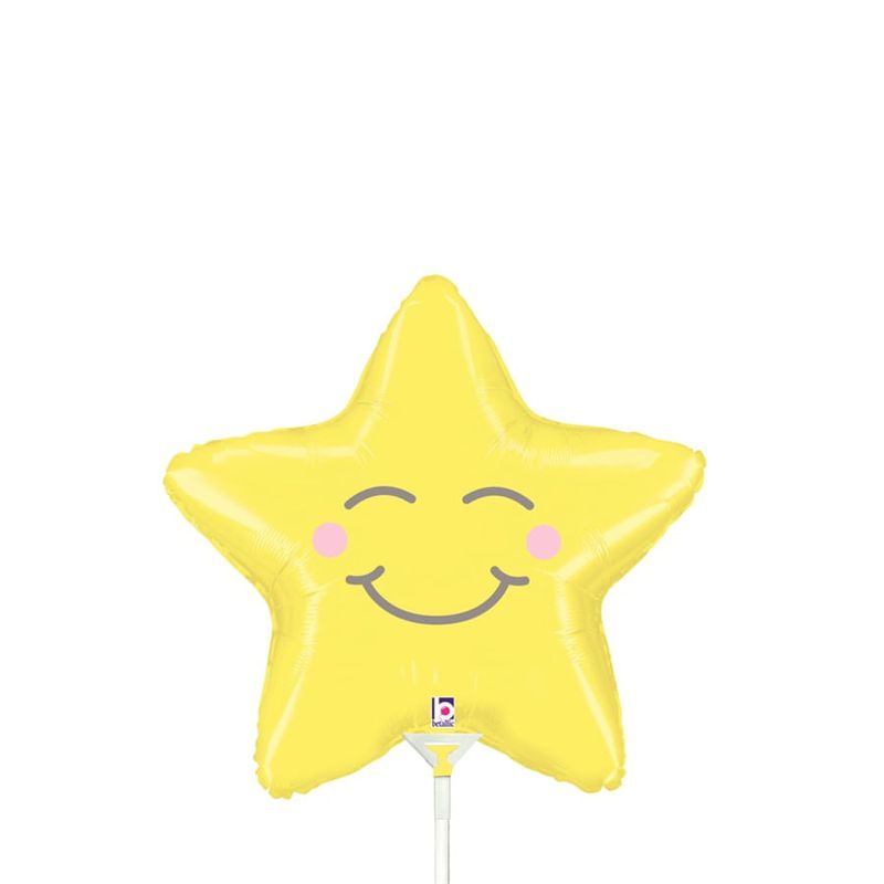 Balão Metalizado Mini Chubby Star Amarelo 14'' / 35cm