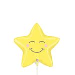 Balão Metalizado Mini Chubby Star Amarelo 14'' / 35cm