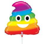 Balão Metalizado Mini Emoji Coco Arco Iris 14'' / 35 cm