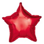 Balão Metalizado Estrela Vermelho 18" / 45cm