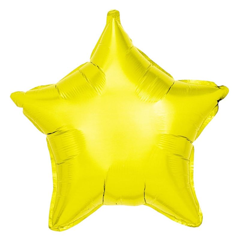 Balão Metalizado Estrela Amarelo Brilhante 18" / 45 cm