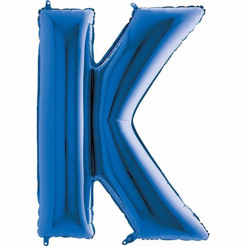Balão Metalizado Letra K Azul 40'' / 101cm