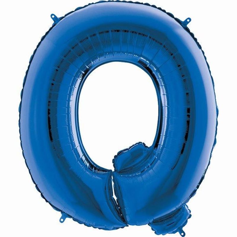 Balão Metalizado Letra Q Azul 40'' / 101cm