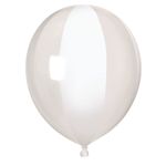 Balão Clear Gota Listras Branco 15'' / 38cm