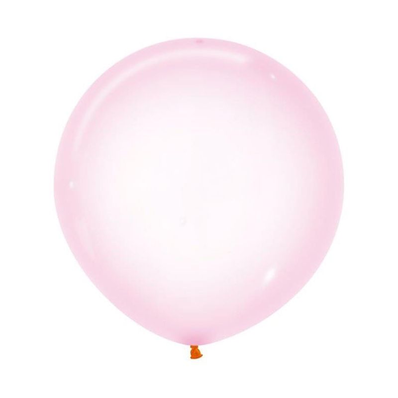 Balão Gigante Látex Cristal Pastel Rosa 24" / 60cm - 3 Un