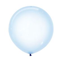 Balão Gigante Látex Cristal Pastel Azul 24" / 60cm - 3 Un