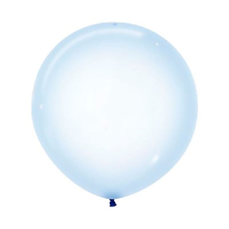 Balão Gigante Látex Cristal Pastel Azul 24" / 60cm - 3 Un