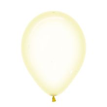 Balão Látex Cristal Pastel Amarelo 12" / 30cm - 50 Un