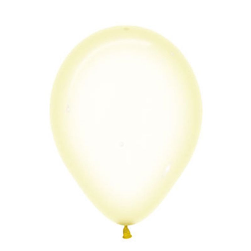 Balão Látex Cristal Pastel Amarelo 12" / 30cm - 50 Un