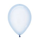 Balão Látex Cristal Pastel Azul 12" / 30cm - 50 Un