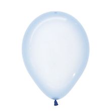 Balão Látex Cristal Pastel Azul 12" / 30cm - 50 Un