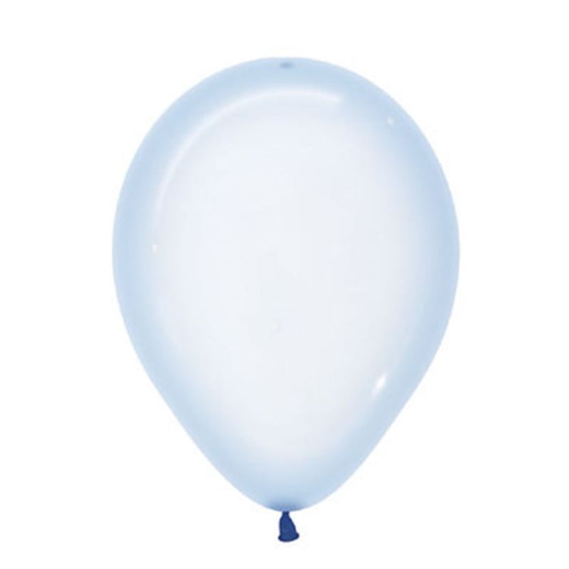 Balão Látex Cristal Pastel Azul 12" / 30cm - 50 Un